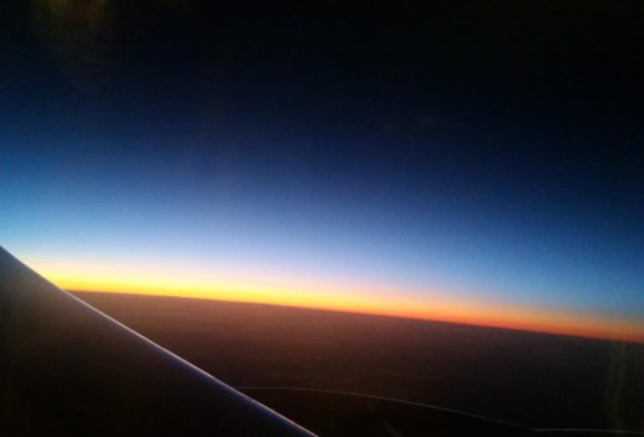 アリタリア航空の機内から撮った写真