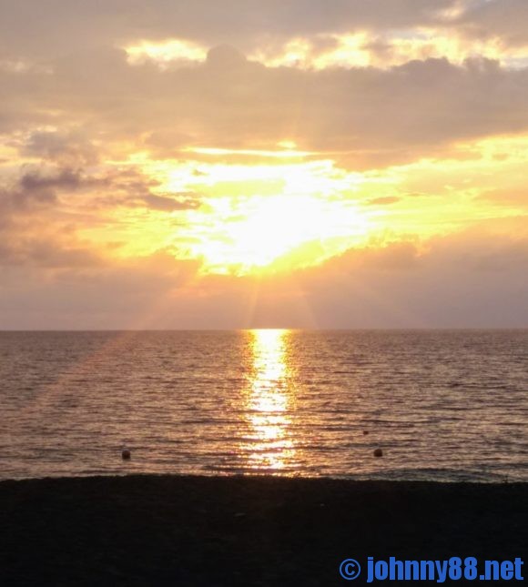 留萌ゴールデンビーチの夕陽