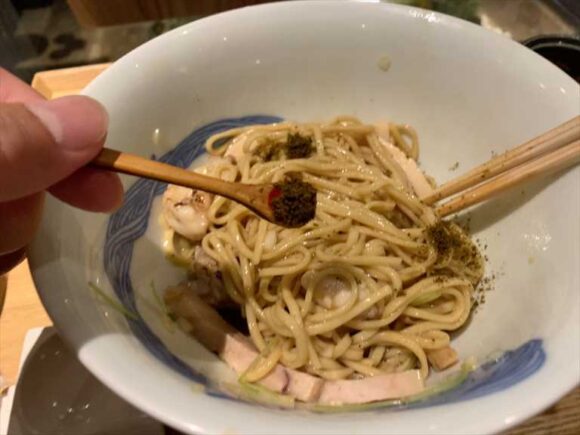 Japanese Ramen Noodle Lab Q（ラーメン）おすすめ「地鶏の鶏油まぜSOBA」