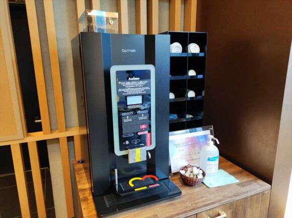 ホテルWBF函館 海神の湯のウェルカムコーヒーサービス