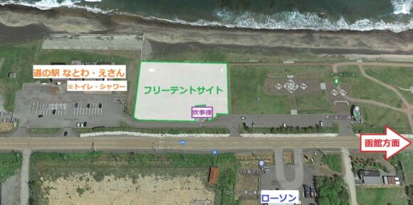 恵山海浜公園キャンプ場MAP