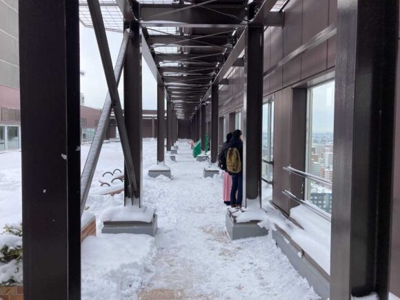 さっぽろ雪祭り中に開放される札幌市役所19階展望回廊